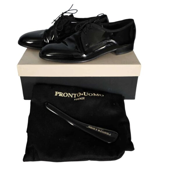 Pronto Oumo Patent Leather Firenze Lace Up Shoes - Picture 1 of 12